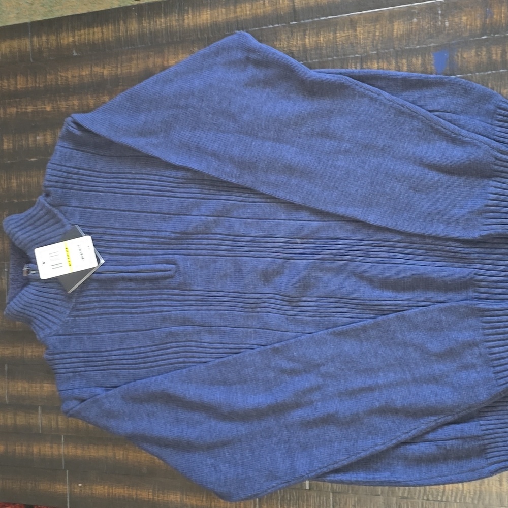 Quarter Zipper Blue Sweater